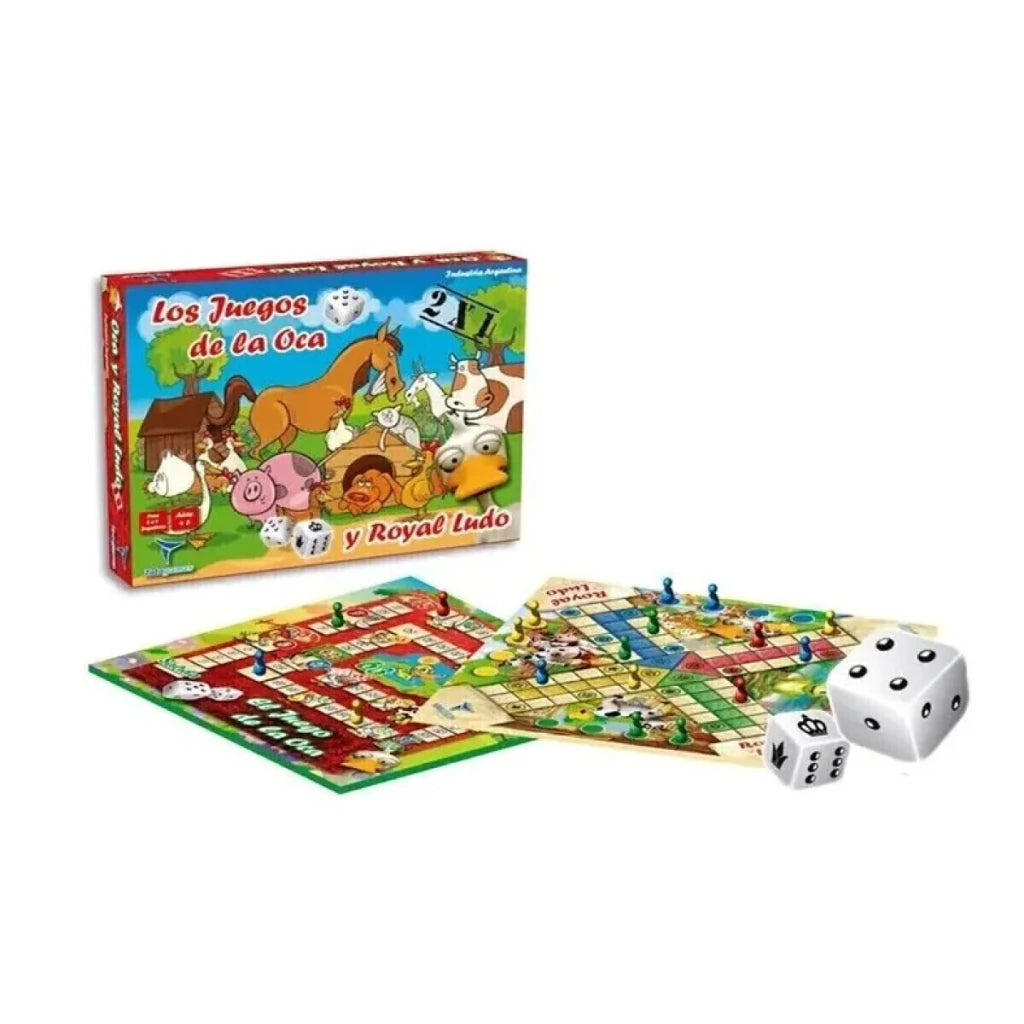 Juego de Mesa 2 en 1 Oca y Royal Ludo Toto Games