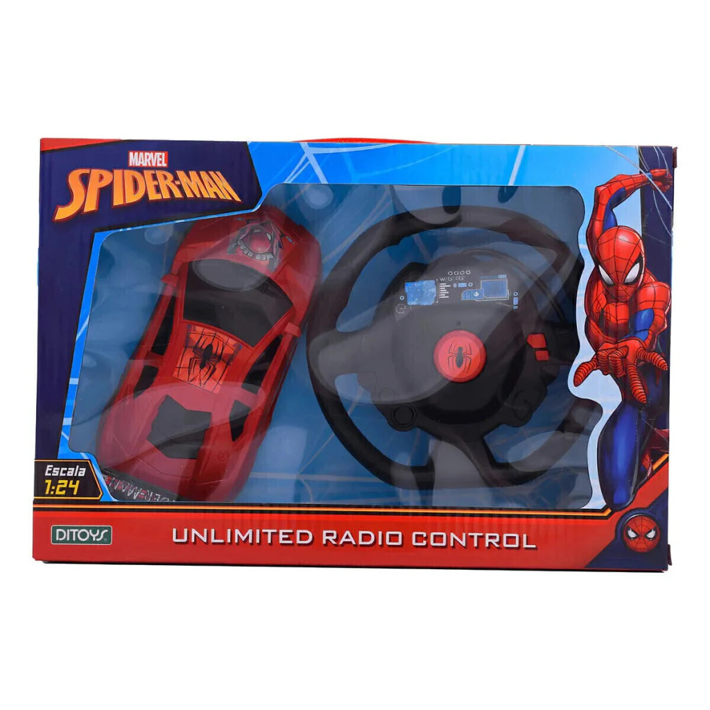 Auto Radio Control Spiderman Ditoys Rojo 1:24 2 Funciones