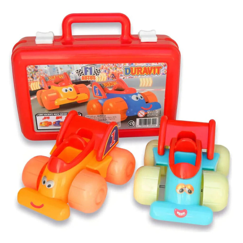 Autos Fórmula 1 Duravit con Valija Set de Carreras Infantil