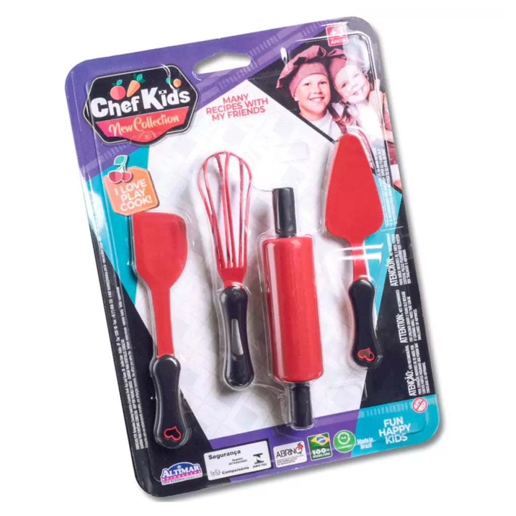 Set Cocina Infantil x4 Utensilios Juguete Plástico