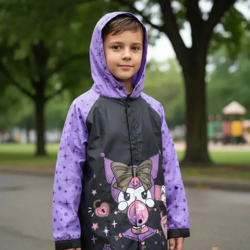 Piloto de Lluvia Kuromi Infantil Impermeable