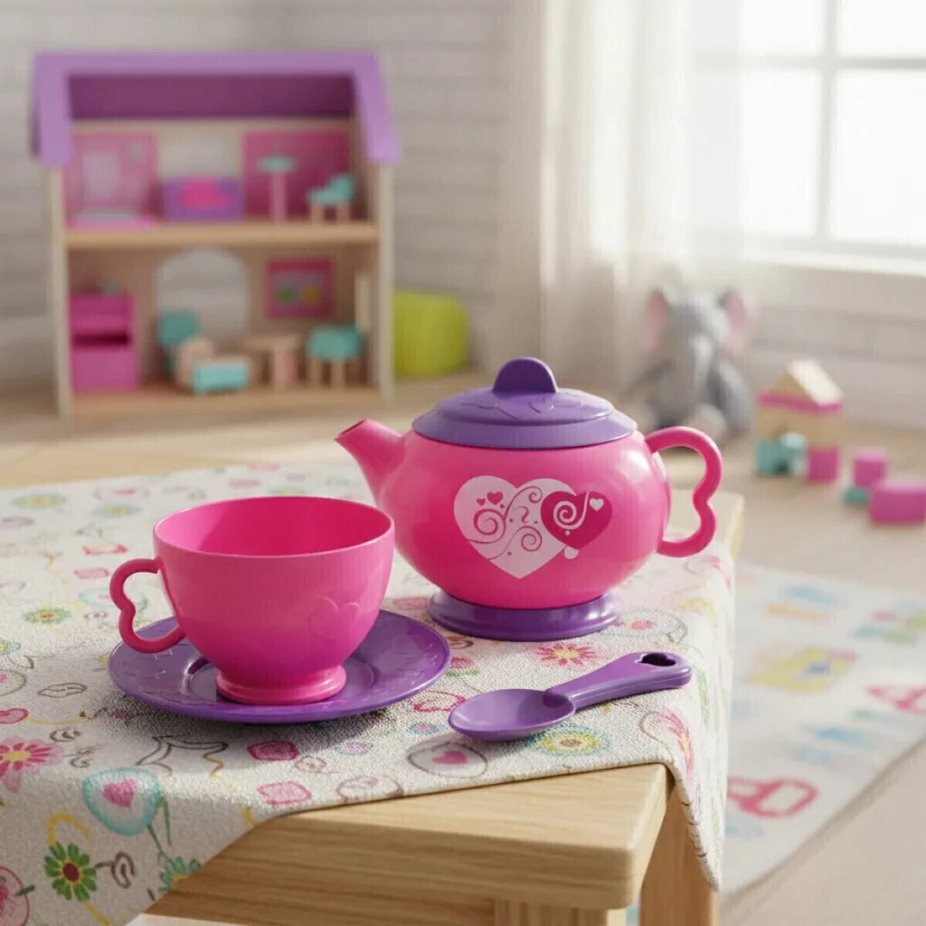 Set de Té Infantil Cook House Rosa en Bolsa con Accesorios