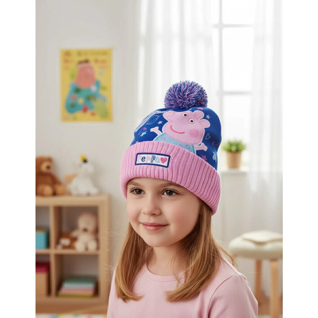 Gorro Footy Peppa Pig con Pompom Infantil Invierno