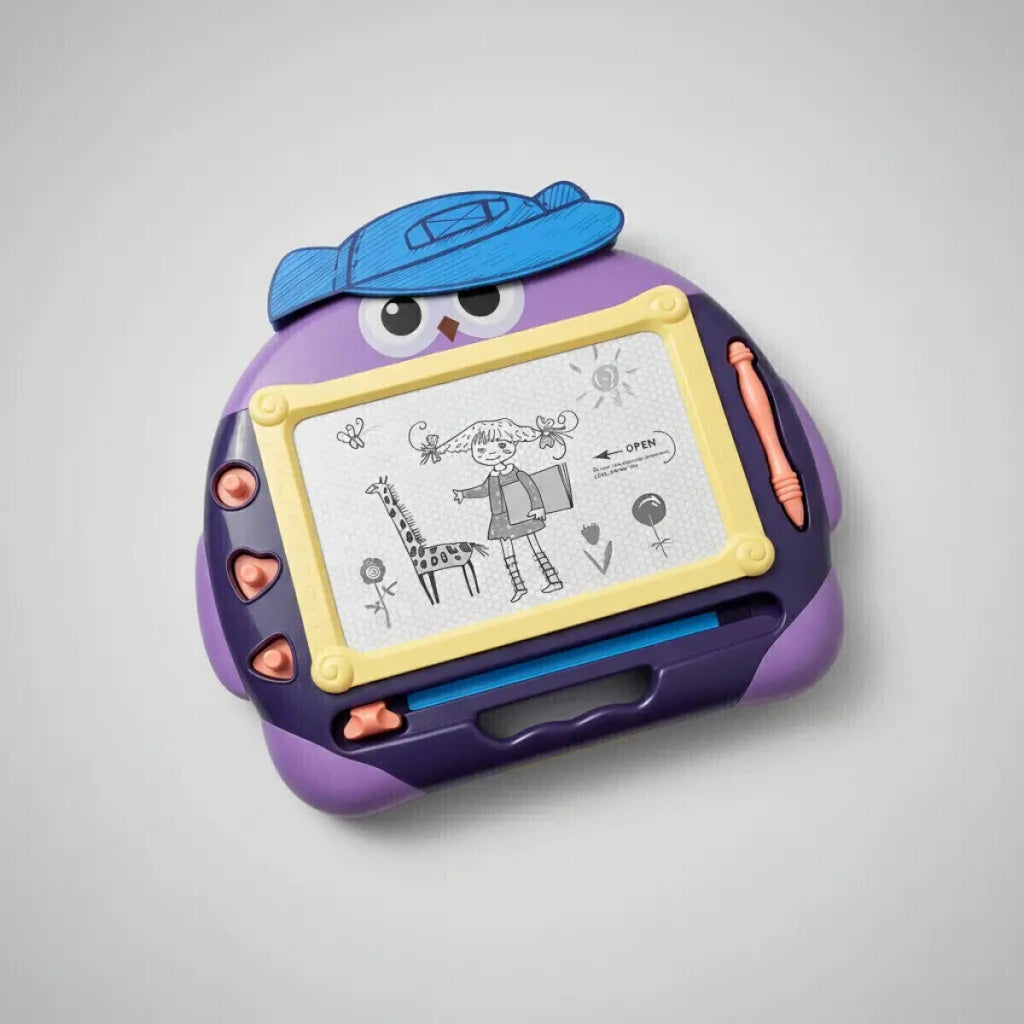Pizarra Mágica Magnética con Pie Tipo Mesa Violeta Infantil