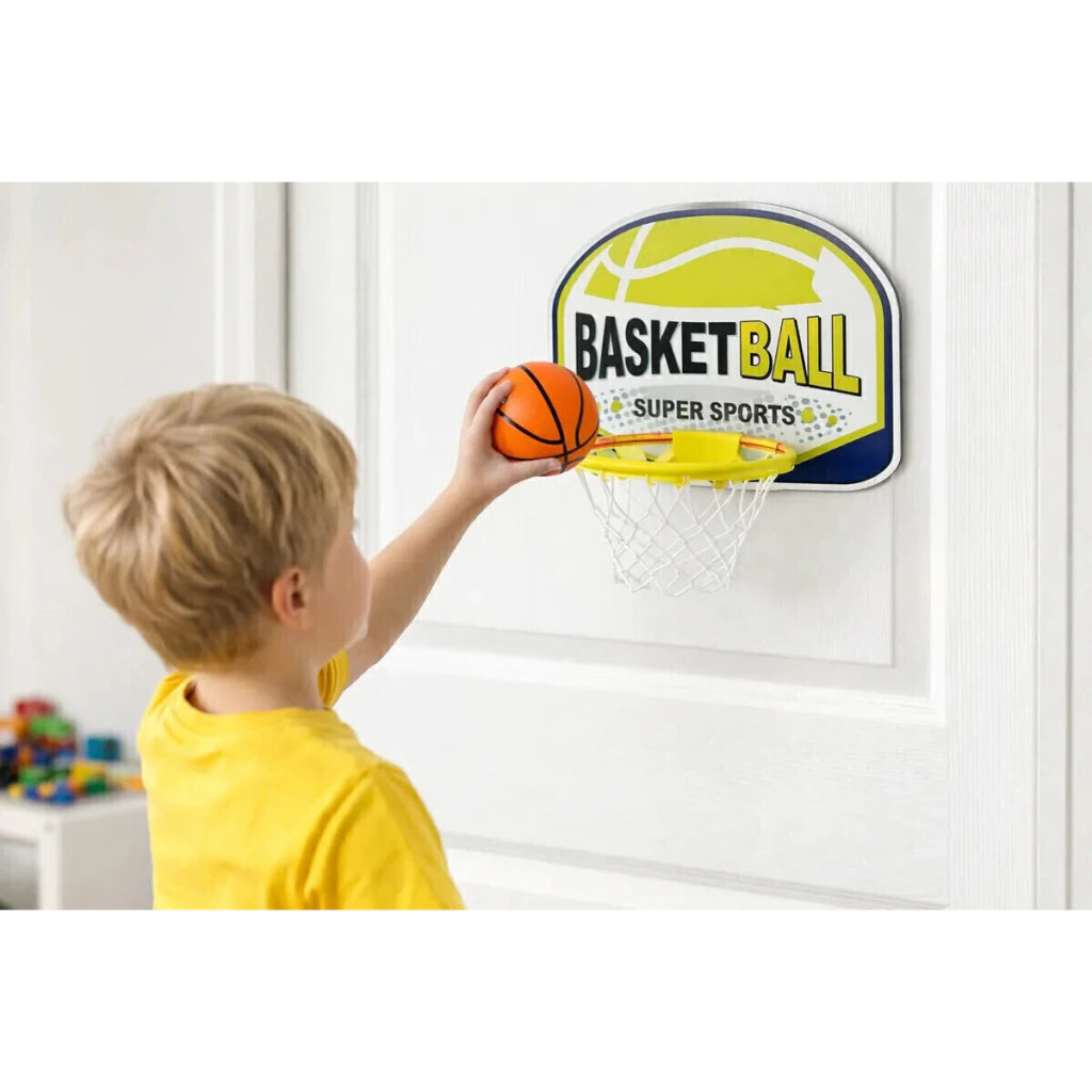 Aro de Básquet con Tablero y Pelota Juguete para Pared
